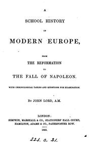 Cover of: A school history of modern Europe, from the Reformation to the fall of Napoleon