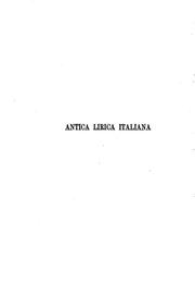 Cover of: Antica lirica italiana (canzonette, canzoni, sonetti dei secoli XIII-XV).