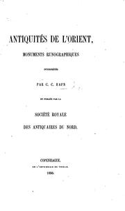 Cover of: Antiquités de l'Orient: monuments runographiqes by Carl Christian Rafn
