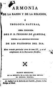 Cover of: Armonia de la razon y de la Religion: Ó, Teología Natural by Theodoro de Almeida