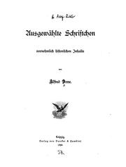 Cover of: Ausgewählte Schriftchen vornehmlich historischen Inhalts by Alfred Wilhelm Dove