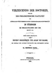 Cover of: Bischof Grosseteste und Adam von Marsh: Ein Beitrag zur ältereren Geschichte der Universität Oxford by Reinhold Pauli