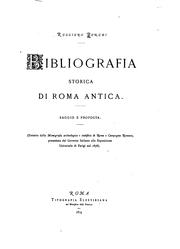 Cover of: Bibliografia storica di Roma antica...[di Ruggero Bonghi.]