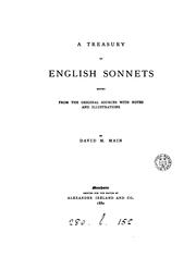 Cover of: A treasury of English sonnets, ed. with notes by D.M. Main
