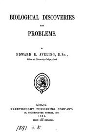 Cover of: Biological discoveries and problems by Edward Bibbins Aveling