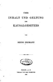 Cover of: Über Inhalt und Geltung des Kausalgesetzes
