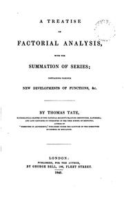 Cover of: A treatise on factorial analysis, wth the summation of series