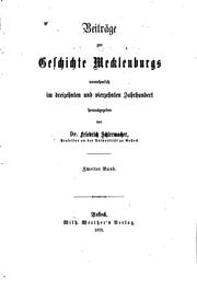 Cover of: Beiträge zur Geschichte Mecklenburgs vornehmlich im dreizehnten[und ...