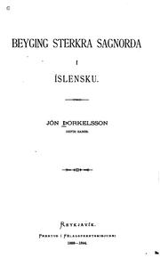 Cover of: Beyging sterka sagnorða islensku