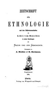 Cover of: Beiträge zur Ethnologie und darauf begründete Studien by Adolf Bastian