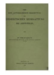 Cover of: Über eine altüberlieferte Missdeutung der epideiktischen Redegattung bei Aristoteles