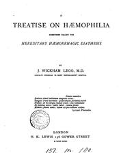 Cover of: A treatise on hœmophilia