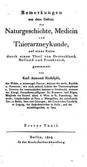 Cover of: Bemerkungen aus dem Gebiet der Naturgeschichte, Medicin und Thierarzneykunde: Auf einer Reise ...
