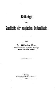 Beiträge zur Geschichte der englischen Gutturallaute by Wilhelm Horn