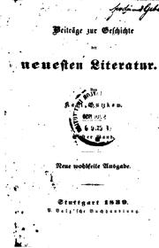 Cover of: Beiträge zur Geschichte der neuesten literature
