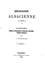 Cover of: Bibliographie alsacienne
