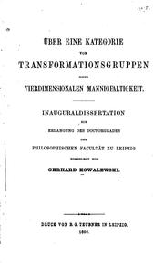 Cover of: Über eine Kategorie von Transformationsgruppen einer vierdimensionalen ...
