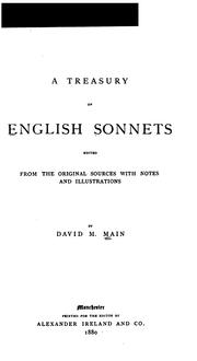 Cover of: A Treasury of English Sonnets by David M. Main