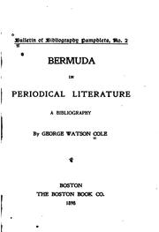 Cover of: Bermuda in Periodical Literature: A Bibliography by George Watson Cole