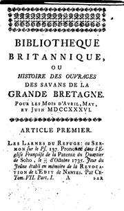 Cover of: Bibliotheque britannique