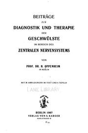 Cover of: Beiträge zur Diagnostik und Therapie der Geschwulste im Bereich des zentralen Nervensystems
