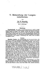 Cover of: Behandlung der Lungentuberkulose