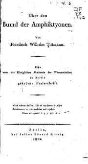 Über den Bund der Amphiktyonen by Friedrich Wilhelm Tittmann