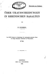 Cover of: Über Urausscheidungen in rheinischen Basalten
