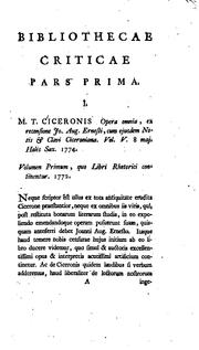 Cover of: Bibliotheca critica