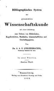 Cover of: Bibliographisches System der gesammten Wissenschaftskunde