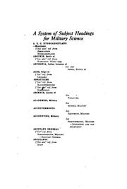 Cover of: A Tentative System of Subject Headings for the Literature of Military Science: Comp. for the Use ... by Fremont Rider