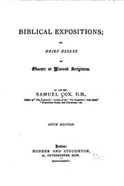 Cover of: Biblical Expositions: Or, Brief Essays on Obscure Or Misread Scriptures