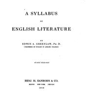 Cover of: A Syllabus of English Literature by Edwin Almiron Greenlaw