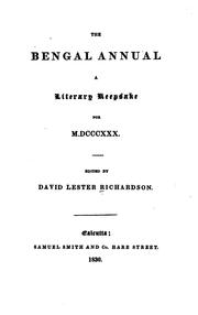 Cover of: The Bengal Annual: A Literary Keepsake for 1830 by David Lester Richardson