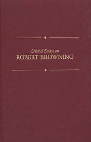 Cover of: Critical essays on Robert Browning