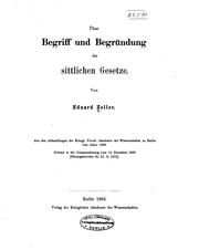 Cover of: Über Begriff und Begründung der sittlichen Gesetze