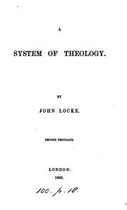 Cover of: A system of theology