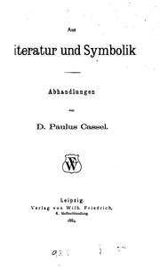 Cover of: Aus Literatur und Symbolik: Abhandlungen