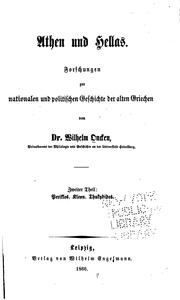 Cover of: Athen und Hellas: Forschungen zur Nationalen und politischen Geschichte der ... by Wilhelm Oncken, Wilhelm Oncken