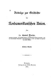 Cover of: Beiträge zur Geschichte der nordamerikanischen Union