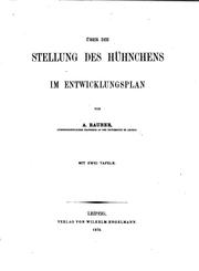 Cover of: Über de Stellung des Hühnchens im Entwicklungs-plan