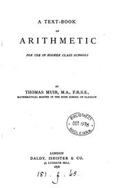 Cover of: A text-book of arithmetic for use in higher class schools