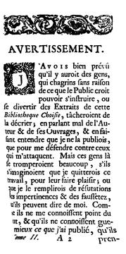 Cover of: Bibliotheque Choisie Anee MDCCIII