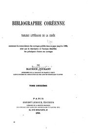 Cover of: Bibliographie coréenne: tableau littéraire de la Corée, contenant la nomenclature des ouvrages ... by Maurice Auguste Louis Marie Courant