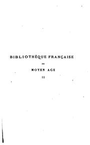 Cover of: Bibliothèque française du moyen âge
