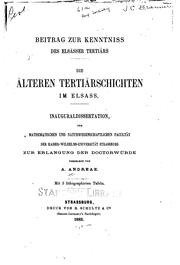 Cover of: Beitrag zur Kenntniss des Elsässer Tertiärs...