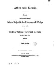 Cover of: Athen und Eleusis, Rede