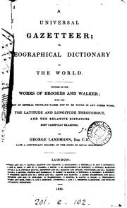 Cover of: A universal gazetteer; or, Geographical dictionary of the world