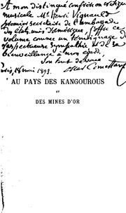 Cover of: Au pays des kangourous et des mines d'or: étude des moeurs et coutumes australiennes ...