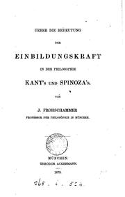 Cover of: Über die Bedeutung der Einbildungskraft in der Philosophie Kant's und Spinoza's